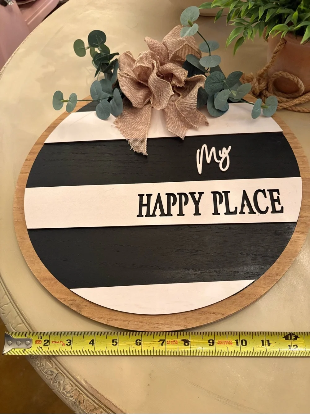 Striped Round Wall Sign 